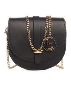 Geanta crossbody mica de piele cu talisman metalic